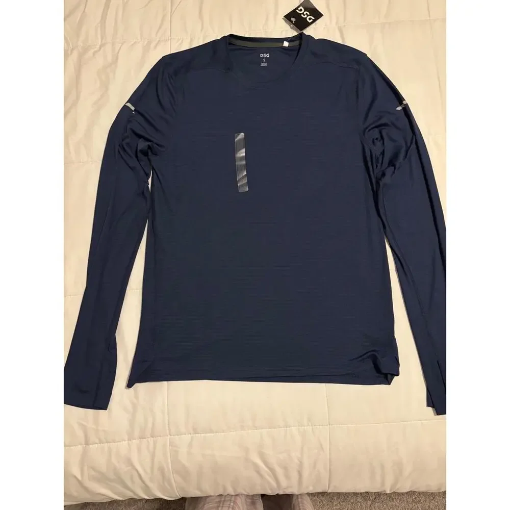 NWT DSG Men's Long Sleeve Performance‎ Athletic Shirt Navy Blue Size S